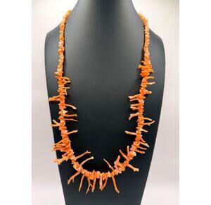 Vintage Graduated Branch Coral Necklace